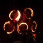 Five fire dancers!
